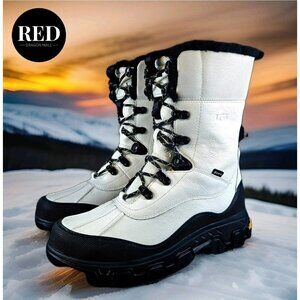 UGG Adirondack Meridian Waterproof White Leather Boots - Women's Size 9